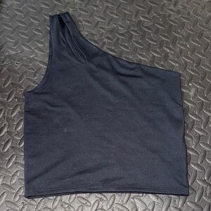 One-Shoulder Black Top